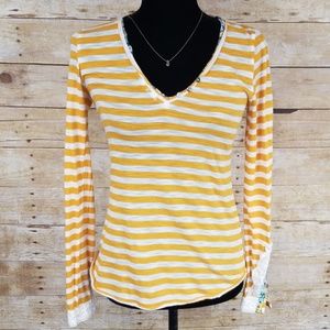 Anthropologie Little Yellow Button Lata Top